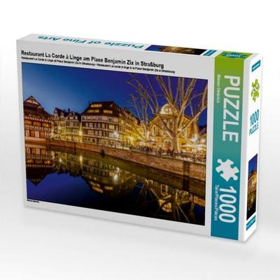 CALVENDO Puzzle Restaurant La Corde à Linge am Place Benjamin Zix in Straßburg | 1000 Teile Lege-Größe 64x48cm Foto-Puzzle für glückliche Stunden