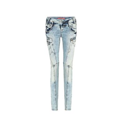 Slim-fit-Jeans CIPO & BAXX "WD216", Damen, Gr. W34/L32, Länge 32, blau (hellblau), Basic, slim fit, Jeans Slim-fit-Jeans, in Slim Fit, WD216