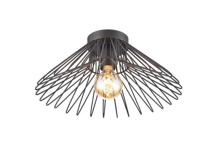 Deckenleuchte, Schwarz, Metall, 22 cm, Lampen & Leuchten, Innenbeleuchtung, Deckenleuchten, Deckenleuchten