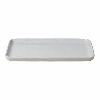 Blomus Snack Teller SABLO large, Speiseteller, Keramik, grau, 21 x 15 cm, 64111