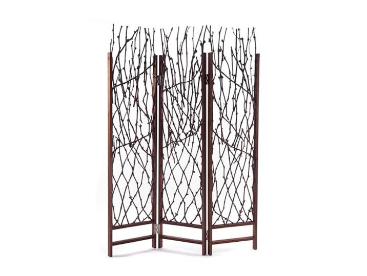 Natur RAUMTEILER Fores 3-teilig, 170x120cm, Holz Äste Paravent, Zweige Trenwand, Stellwand, Sichtschutz, Raumtrenner, klappbare Faltwand