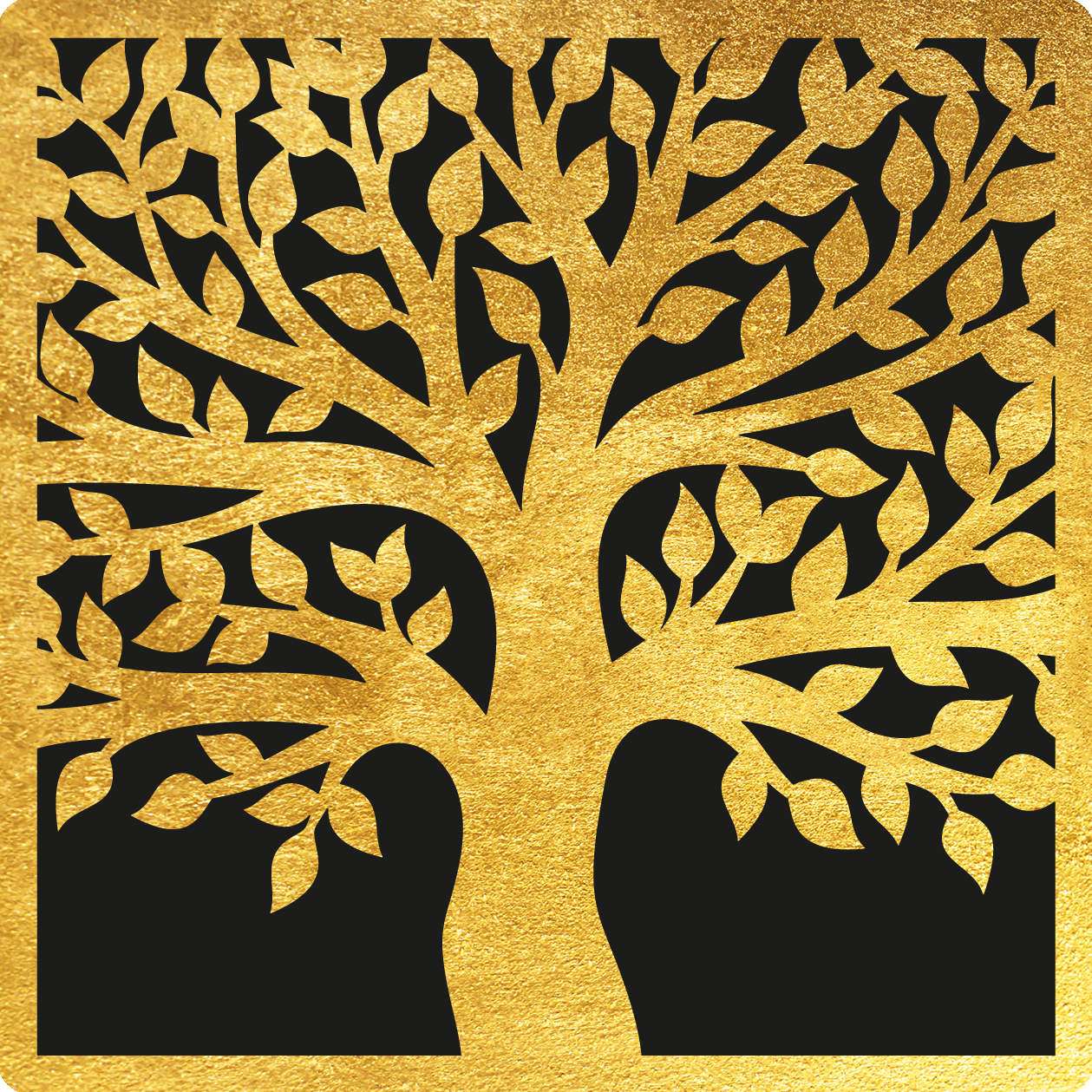 Wandbild GOODPRODUCT "Bild Lebensbaum mit Blattgold veredelt inkl. rückseitiger Aufhängung", gold (farbe bild(er): schwarz), B:40cm H:40cm T:0,4cm, Acrylglas, Bilder, Wandbild, Lebensbaum-Wandbilder mit handveredelten Blattgold-Applikationen farbe bild(er