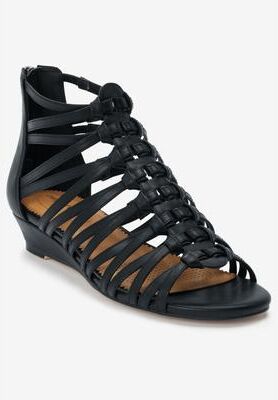 Women's The Helen Sandal by Comfortview in Black (Size 9 M)