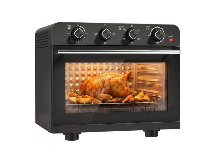 FELIXLEO Minibackofen Heißluftfritteuse 36 L Mini Backofen Umluft Backblech Rost