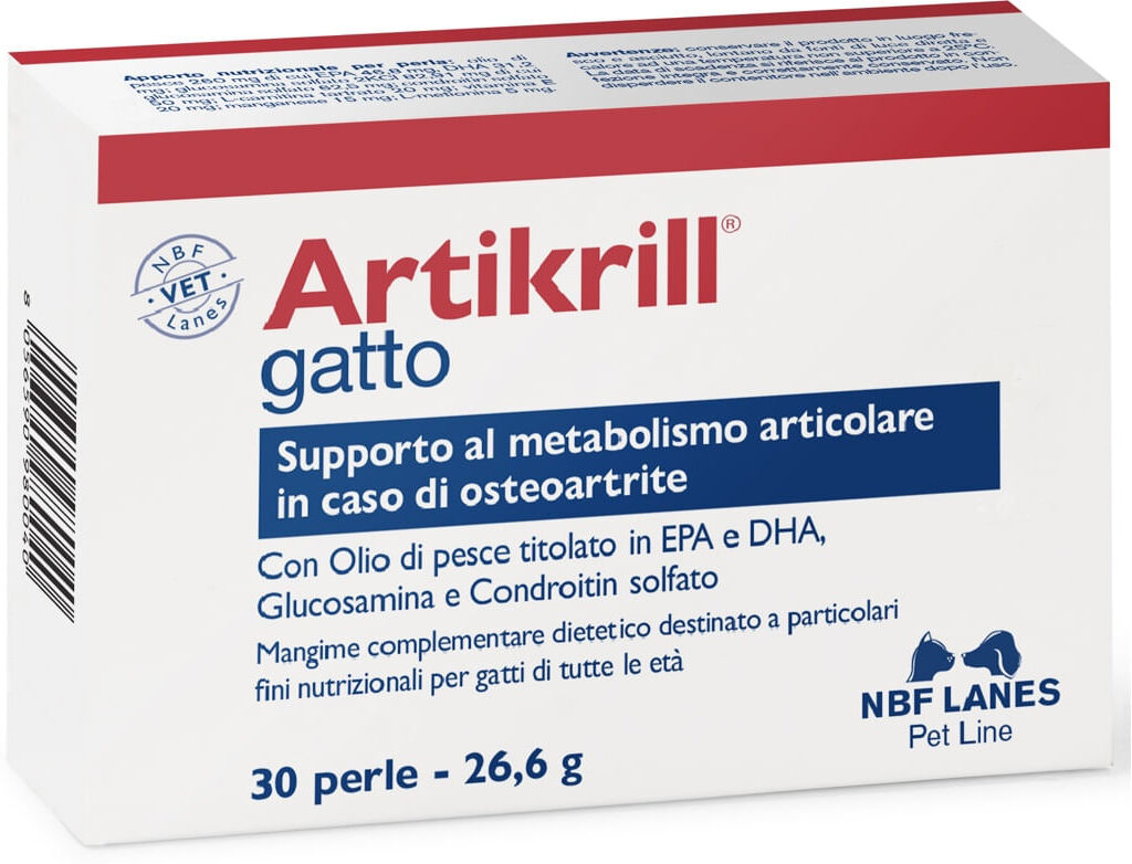 NBF LANES Artikrill Mangime Complementare per Gatto 30 PERLE