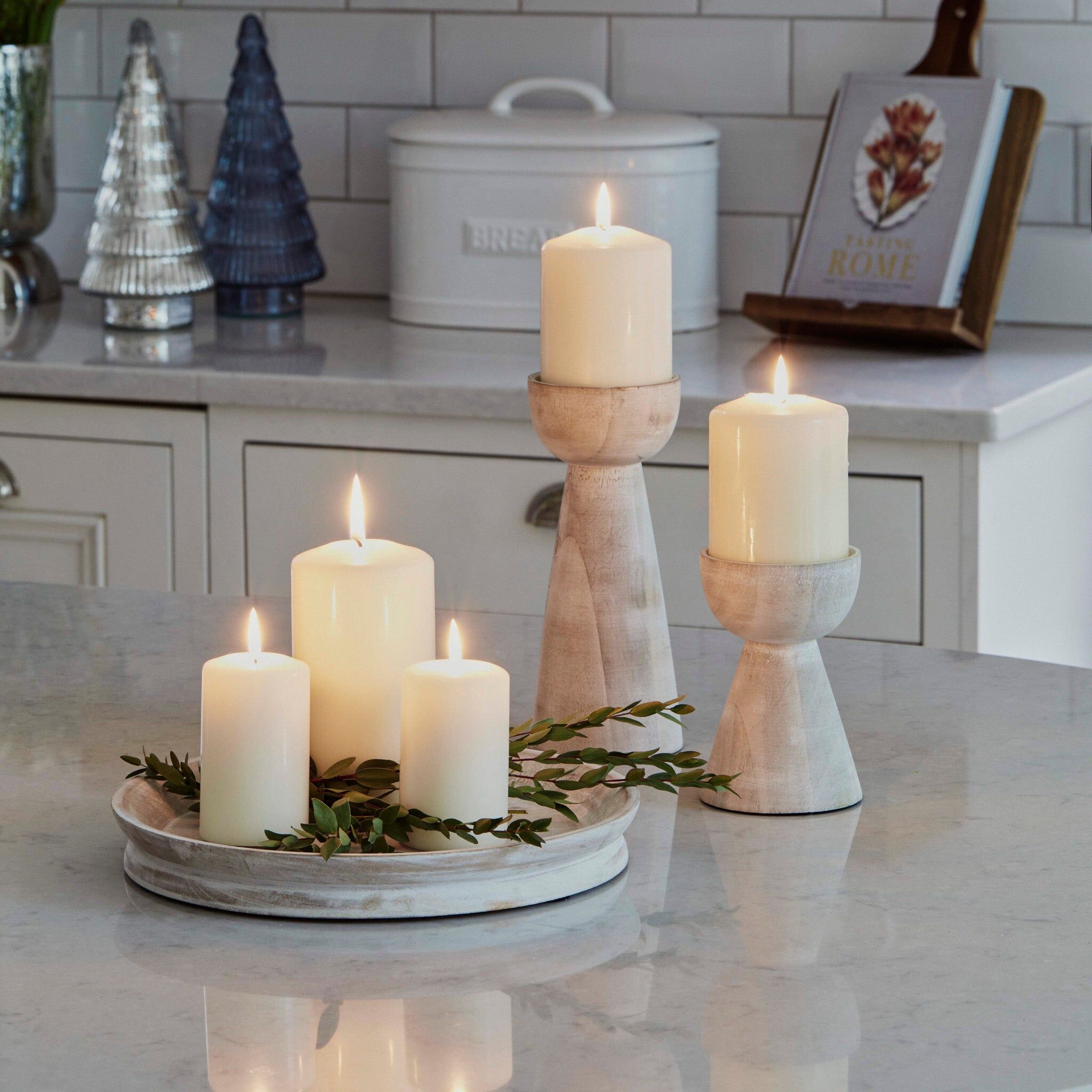 Ivyline - Padstow Whitewash Wooden Candle Tray