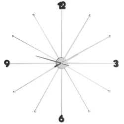 KARE DESIGN Quarzwanduhr Like Umbrella Ø 100 cm Alu, Eisen, Stahl & Metall Silber Chrom