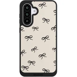 Nivocase Handyhülle für Samsung Galaxy A56 5G Hülle NIVOpure Case Schwarz Muster Schleife Schleifen (Samsung Galaxy A56 5G), Smartphone Hülle, Schwarz