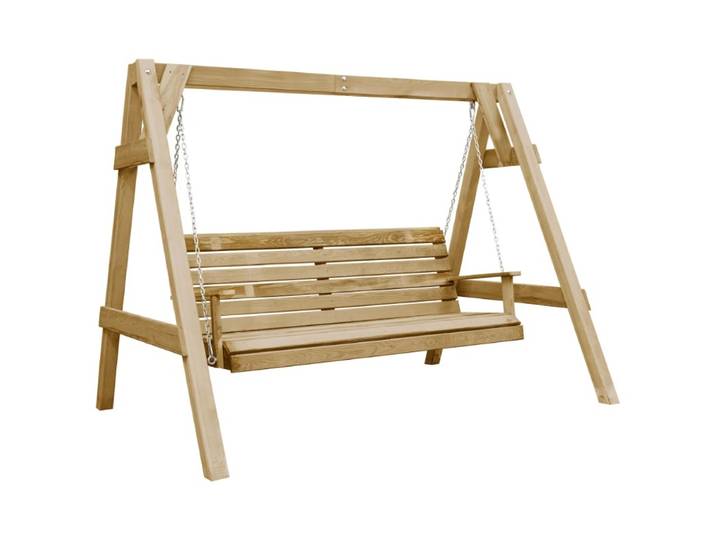 Balançoire de jardin en pin imprégné 205x150x157 cm confortable pour l'extérieur