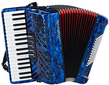 Startone Piano Accordion 72 Blue MKII Blau mit rotem Balg