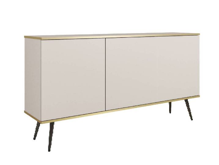 yourhouse24 Kommode Kommode Oro K160 160x85x39 cm weiß, schwarz, sandbeige