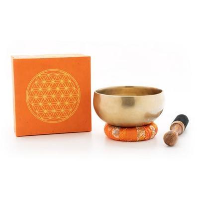 Meditations-Klangschalen Set mit gravierter 'Blume des Lebens' Größe L