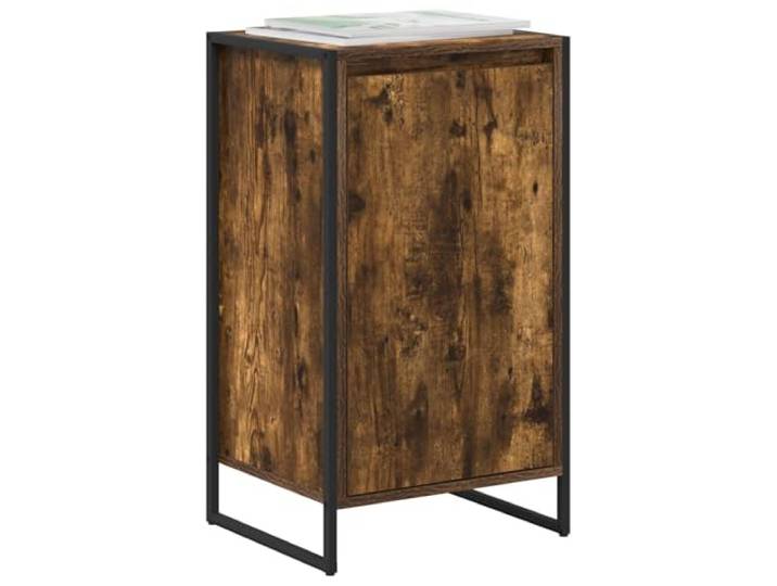 KTHLBRH Sideboard Eiche Rauchig 43 x 36 x 75,5 cm Mehrschichtholz Mit Tür, Ablagen innen, Aufbewahrungsschrank, rechteckig, für Wohnzimmer