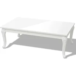 Décoshop26 - Rechteckiger Couchtisch klassisches Design 115 x 65 x 42 cm glänzend weißes MDF DEC037013