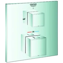 Grohe, Duscharmatur + Badewannenarmatur, Thermo-Wannenbatt. GROHTHERM CUBE eckig m 2-Wege-Umstellung chr