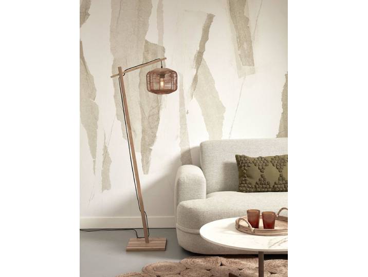 Lampadaire Tanami 55 x 150 x 30cm Jaune/Beige Matériau : Bambou E27
