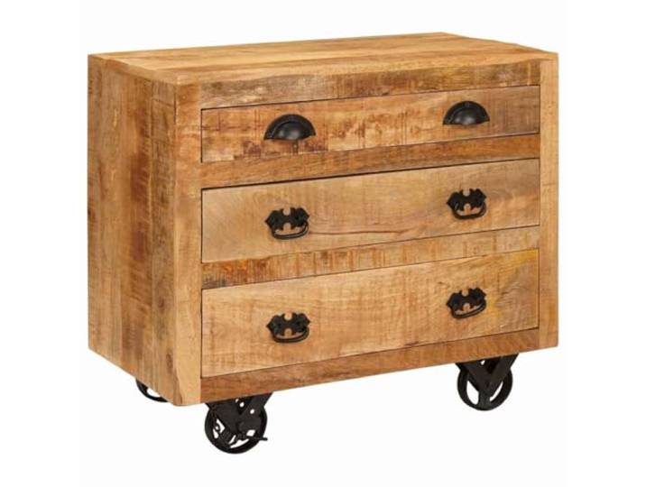 Fisinber Sideboard Massivholz Mango Seitenschrank Braun 70x38x63 cm Kompakter Anrichte-Schrank mit 3 Schubladen für Wohnzimmer und Flur, schafft Ordnung und rustikale Gemütlichkeit.