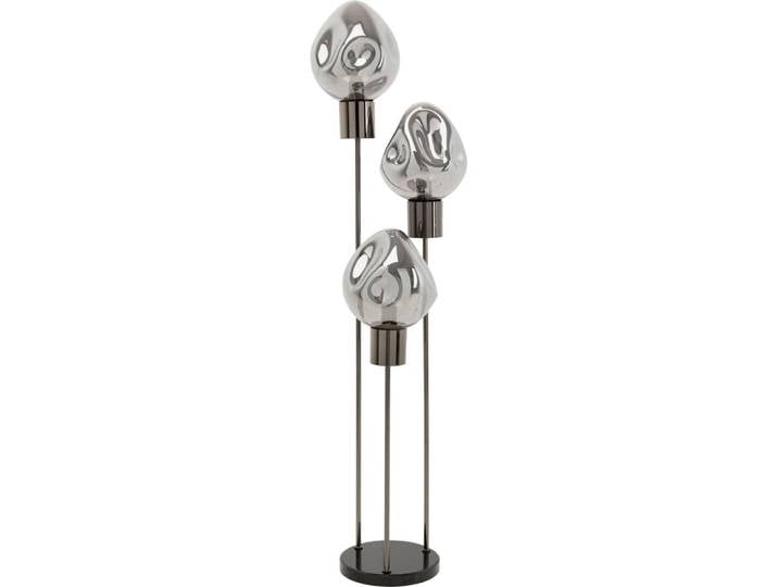 Lampadaire en verre déstructuré et acier gris