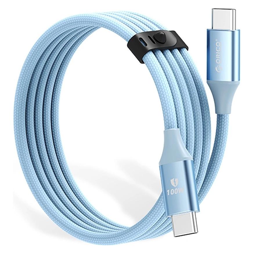 Orico Cable CDX 100W 5A Power Delivery USB-C - USB-C cable 1m - blue (1 m, USB 2.0, 100 W) (ORICO-CDX-100CC-BL-BP-HU)