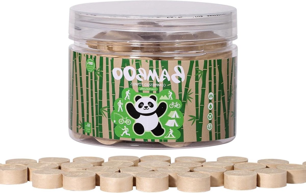 50 stuks Gecomprimeerde Reishanddoeken Wegwerp - Beige