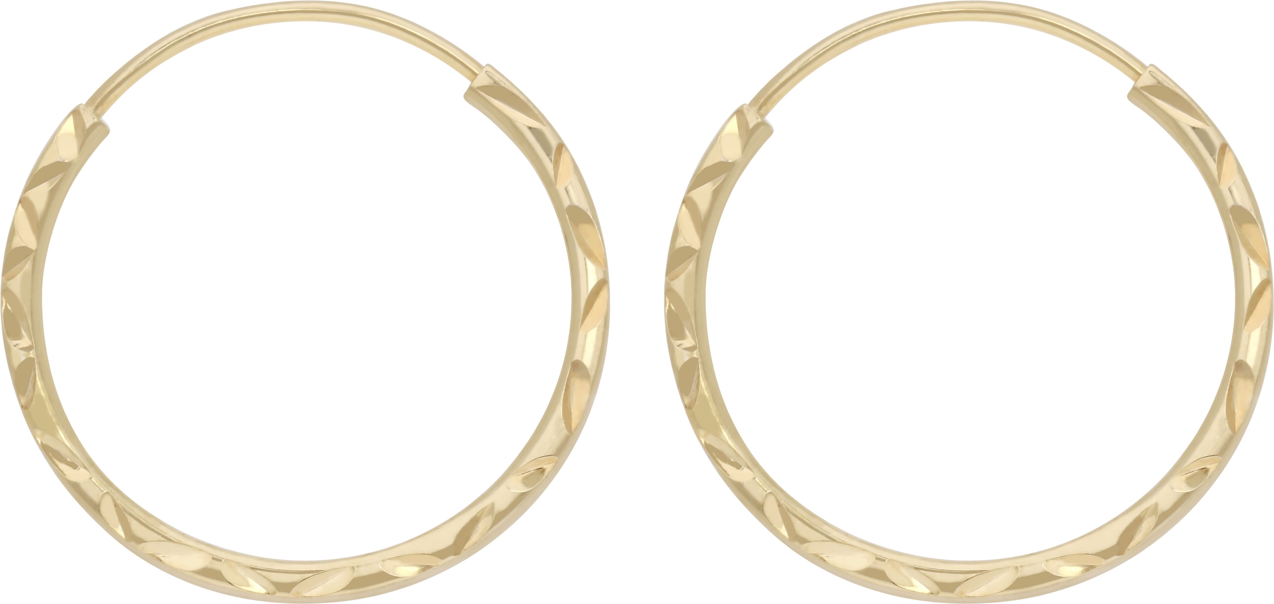 Paar Creolen FIRETTI "Schmuck Geschenk Gold 375 Ohrschmuck Ohrringe" Gr. 16, gold (gelbgoldfarben), Ohrringe, Damen, 16, Gelbgold 375, Paar Creolen