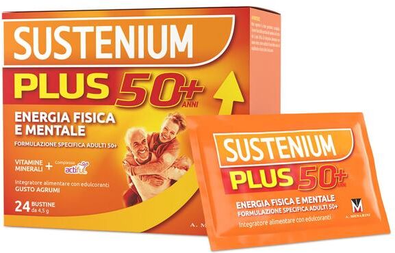Sustenium Plus 50+ Integratore Per Energia Fisica e Mentale 24 Bustine