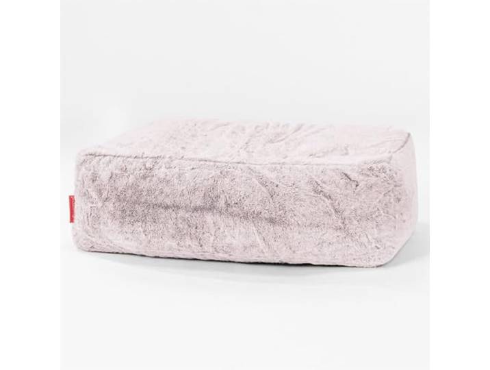 Lounge Pug Groß Fußhocker Pouf, Pastellrosa Flauschiger Kaninchen Kunstpelzstoff, Sitzpouf, Pouf Sitzsack Hocker Wohnzimmer