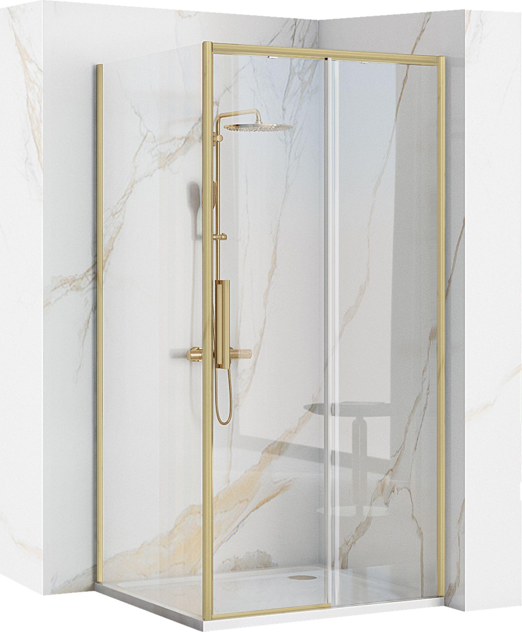 Eckduschkabine REA Rapid Slide 160X80 Gold 160X80X195Cm