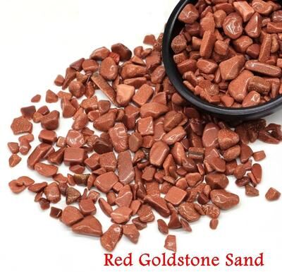 Uplift Picks Natural Agate Crystal Chips Stone Gravel For Aquarium Decor And Crafts red Goldstone Sand 50g