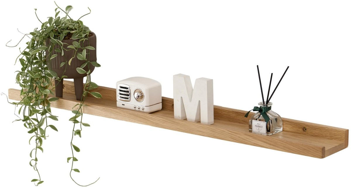 Omgoods Wandplank van Massief Eikenhout - 70 cm