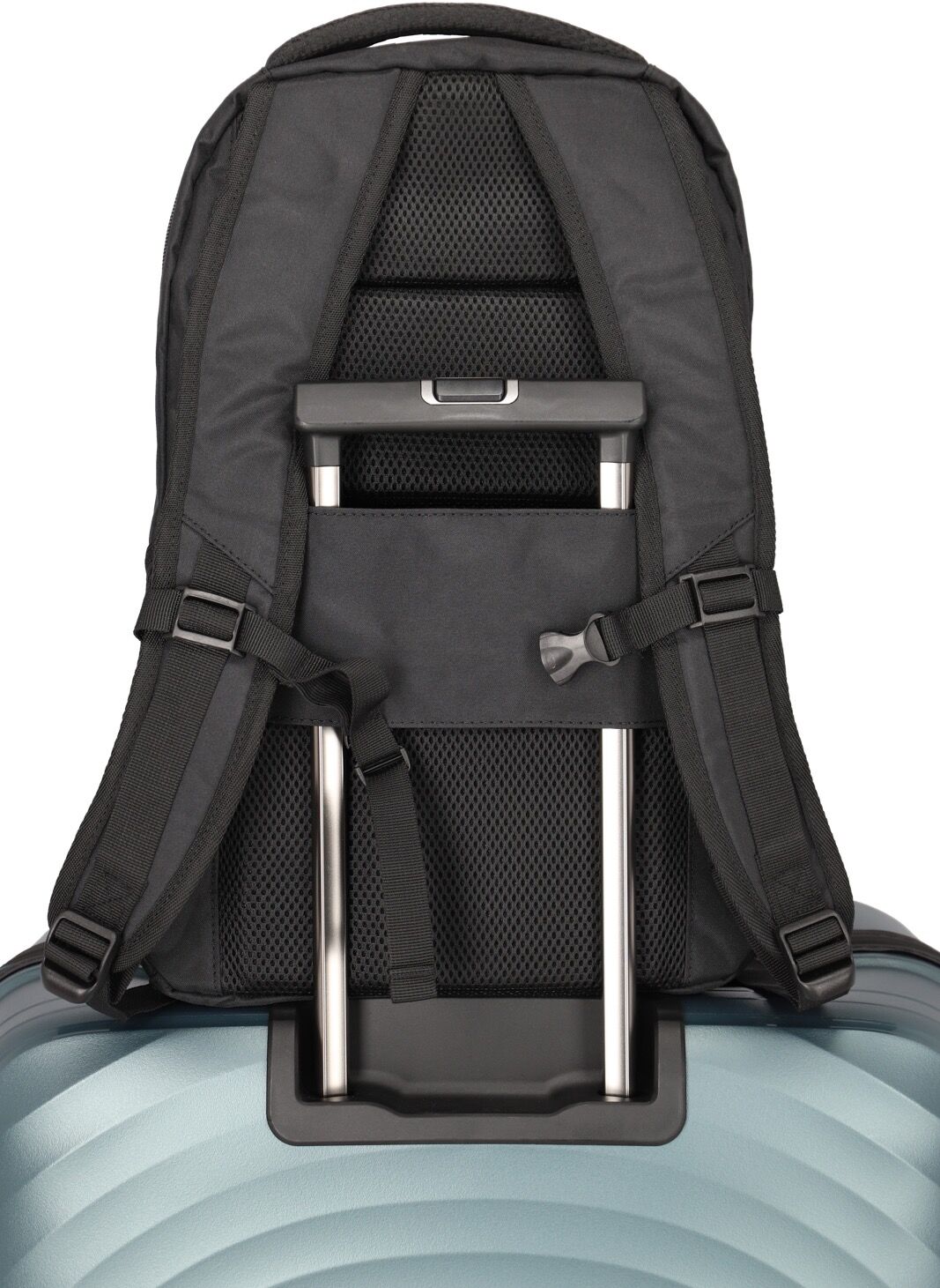 Laptoprucksack TRAVELITE "BASICS Melange", Gr. B/H/T: 31cm x 45cm x 16cm, schwarz, Polyester, unifarben, Basic, Rucksäcke Laptoprucksack, ideal für Freizeit, Arbeit, Schule und Reisen schwarz B/H/T: 31cm x 45cm x 16cm