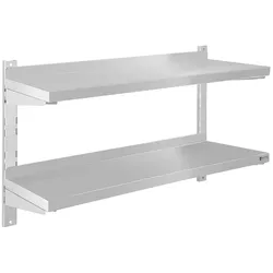 Helloshop26 - Professionelles Wandregal - 2 Ablagen - 80 cm Edelstahl 14_0001547
