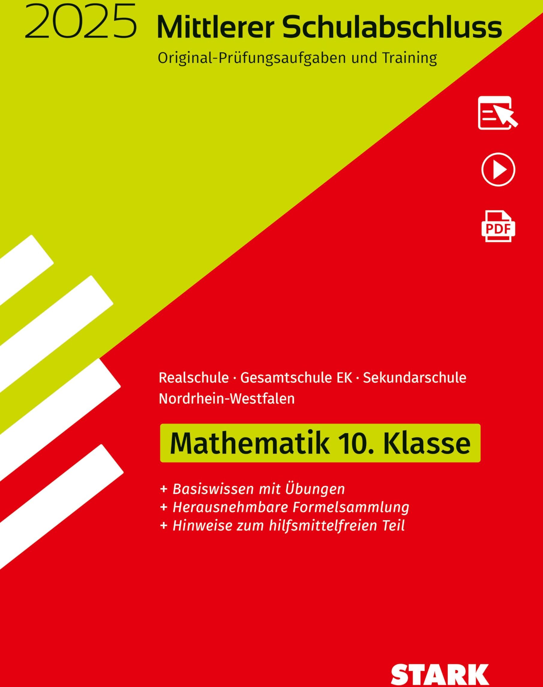STARK Original-Prüfungen und Training - Mittlerer Schulabschluss 2025 - Mathematik - Realschule/Gesamtschule EK/ Sekundarschule - NRW - Preis vom 11.10.2026 03:10:56 h
