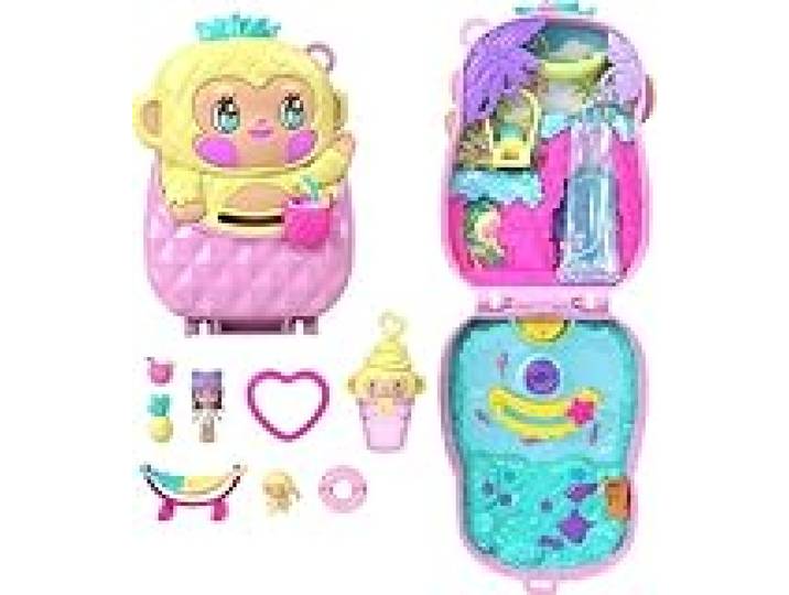 Polly Pocket Ensemble de Jeu Compact poupée et Singe avec Ananas