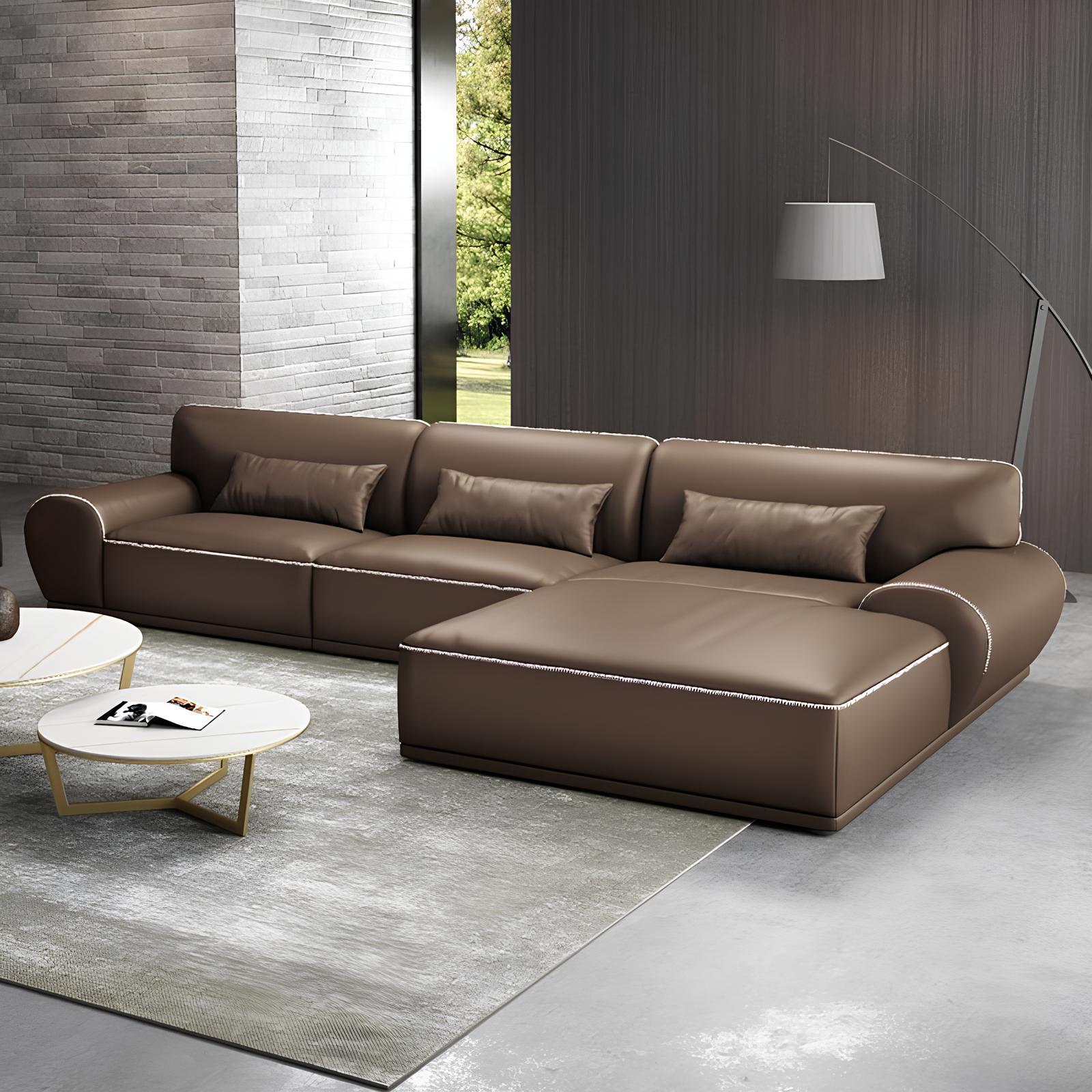 Design Esk Ecksofa L-Form Modern Sofas Ledersofa Couch Wohnlandschaft Sofa Sitz