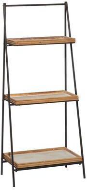 ARCILLA ELEMENTAL Brown Wood 3 Shelves Shelving Unit - 21 x 12 x 47