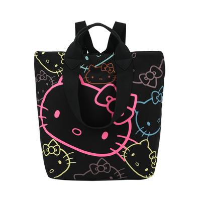 Sportrucksack FRITZI AUS PREUSSEN "JU Limited Outline", Gr. B/H/T: 17cm, schwarz, Nylon, bedruckt, Rucksäcke, im tollen Hello Kitty-Prints