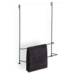Giese Server Badetuchhalter 11858-14 schwarz matt, Befestigung an Glaswand, 2 Badetuchstangen