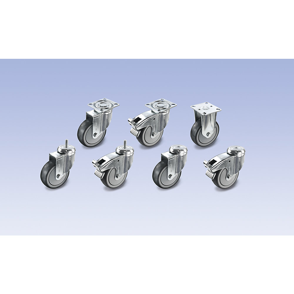 Gummireifen, thermoplastisch, Kugellager, Rad-Ø x Breite 75 x 25 mm Proroll