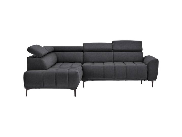 Stylife Ecksofa, Graphitfarben, Metall, Ottomane links, L-Form, 261x191 cm, Typenauswahl, Stoffauswahl, seitenverkehrt erhältlich, Hocker erhältlich, Rücken echt, Wohnzimmer, Sofas & Couches, Wohnlandschaften, Ecksofas