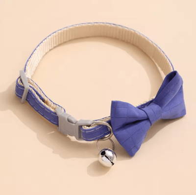 Inspire Picks BellaBow Adjustable Pet Collar Cute Bow Tie Collar With Bell For Cats & Small Dogs blue 1.0 22 32cm