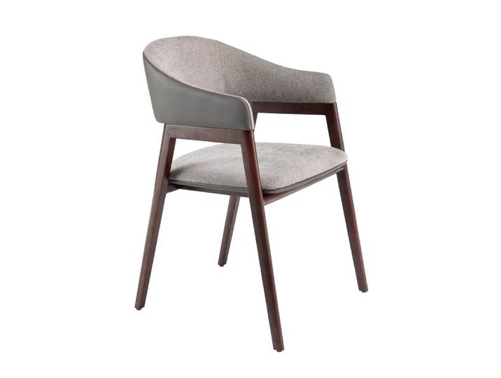 Chaise en tissu et simili cuir vison