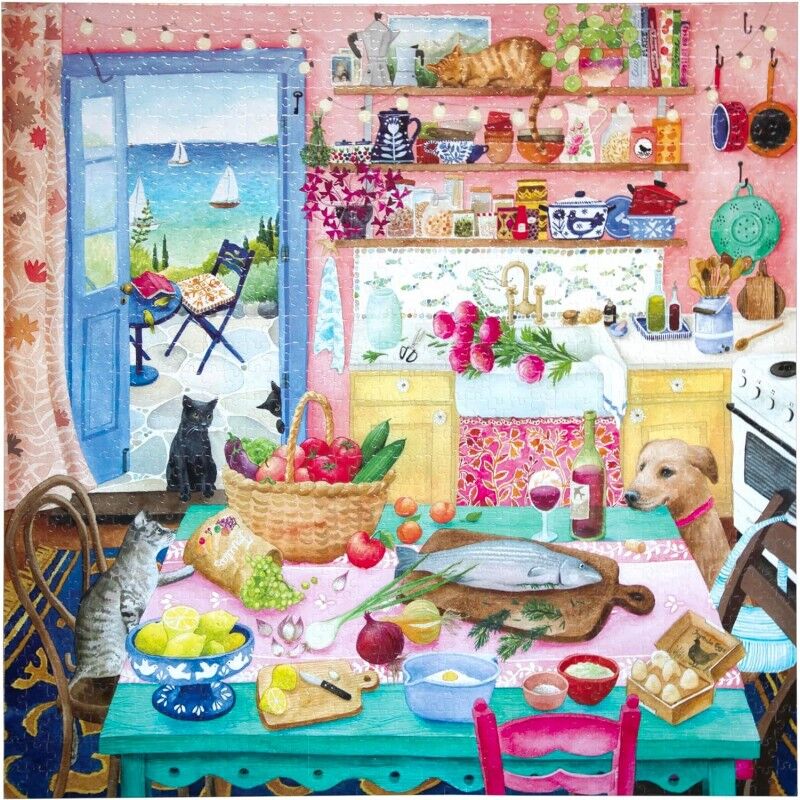 Puzzle 1000 pcs Pink Kitchen - Eeboo