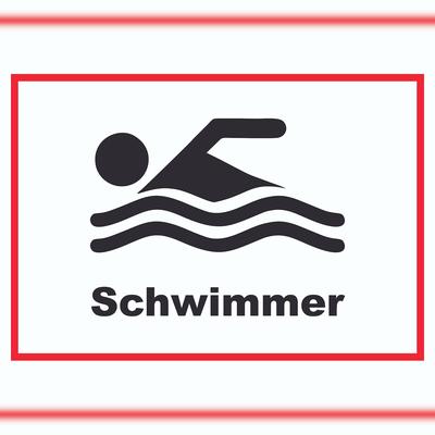 HB-Druck Schwimmer Schild A2 Rückseite selbstklebend