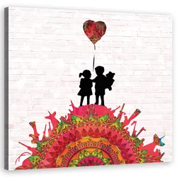 WANDBILD banksy kinder auf waffen