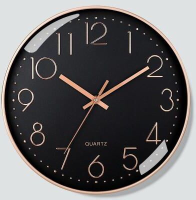Uplift Picks 8 Inch Silent Wall Clock Modern Quartz Home Decor Clock black