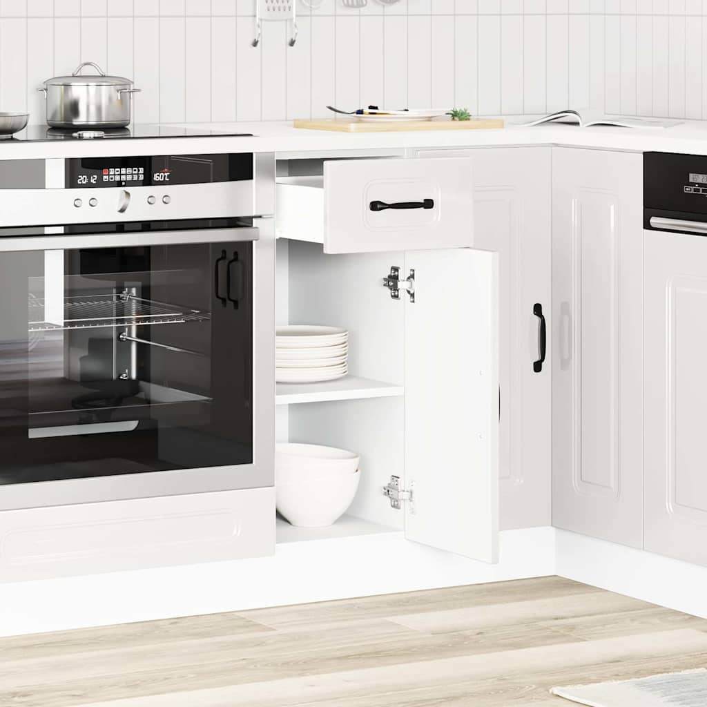 vidaXL Armoire de cuisine Kalmar blanc brillant bois ingénierie