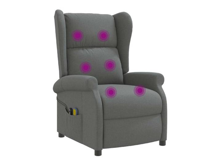 vidaXL Massagesessel Wing Back elektrischer Massagesessel Dunkelgrau Stoff (1-St)