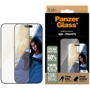 PanzerGlass Displayschutzfolie 2866, Eyecare, Ultra-Wide Fit, Apple iPhone 16 Pro, aus Hartglas