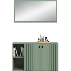 Garderobe Station 2-tlg. Graugrün